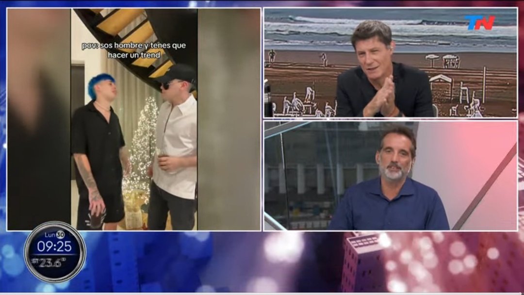 LA MAÑANA | 📺
#Tempraneros <a href="/todonoticias/">TN - Todo Noticias</a> 3.5
#MasMañana <a href="/lanacionmas/">La Nación Más</a> 1.4
#MañanasArgentinas @c5n 1.2
#TiempoReal <a href="/CronicaTV/">Crónica</a> 0.9
#AmericaNoticias <a href="/A24COM/">A24.com</a> 0,3
#LaMañana <a href="/canal26noticias/">CANAL 26</a> 0,1