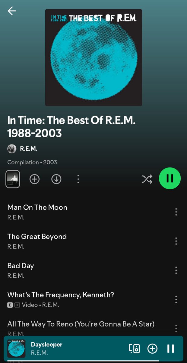 Despite never yet being able to crack the nut that is REM's wider back catalogue. 

This is one of the finest greatest hits collections ever and an album I've known word for word for 20 years.