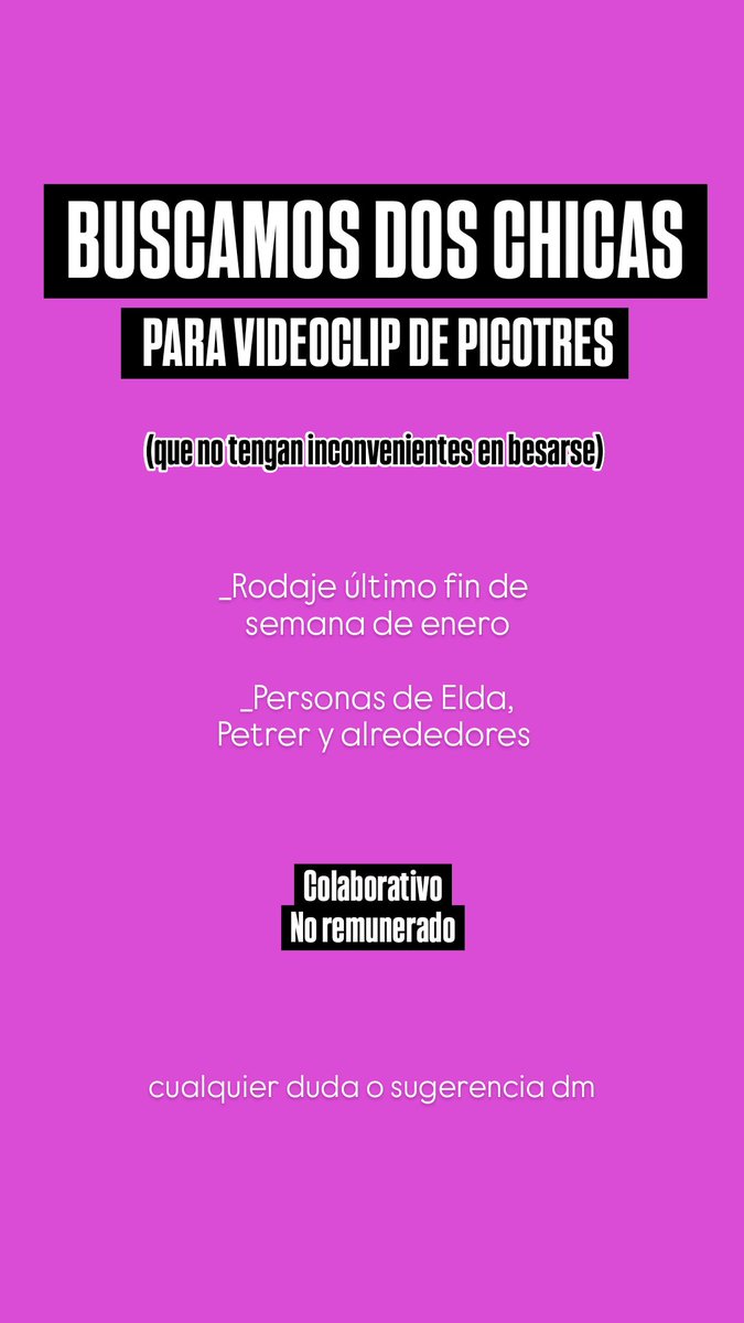 PicotresMp3's tweet photo. Buscamos protagonistas de nuestro nuevo videoclip !!!!! https://t.co/hU4sK04YQ5