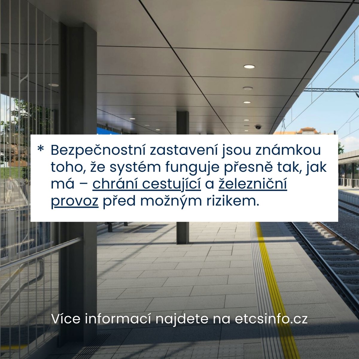 Spravazeleznic's tweet image. 🛡️ Bezpečnost především!

Lepší stokrát zastavit než jednou riskovat. Zjistěte více na 👉 etcsinfo.cz

#InovaceNaŽeleznici #Bezpečnost #ETCS