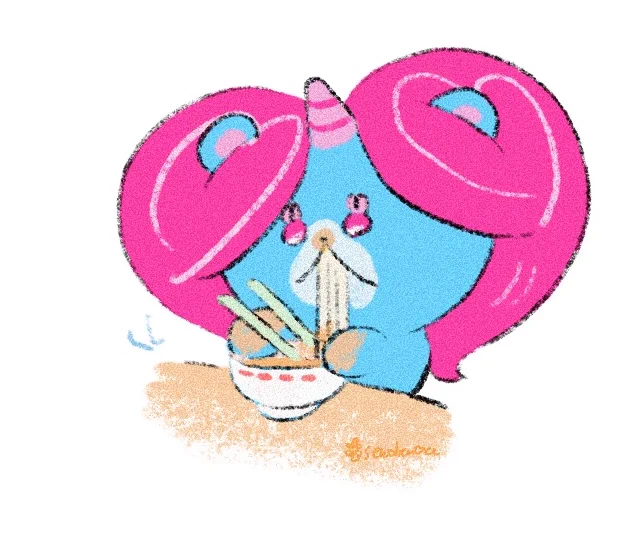 バイト納めしたのでラーメン食べるココちゃん #キャラサイ #今日のココユニちゃん
