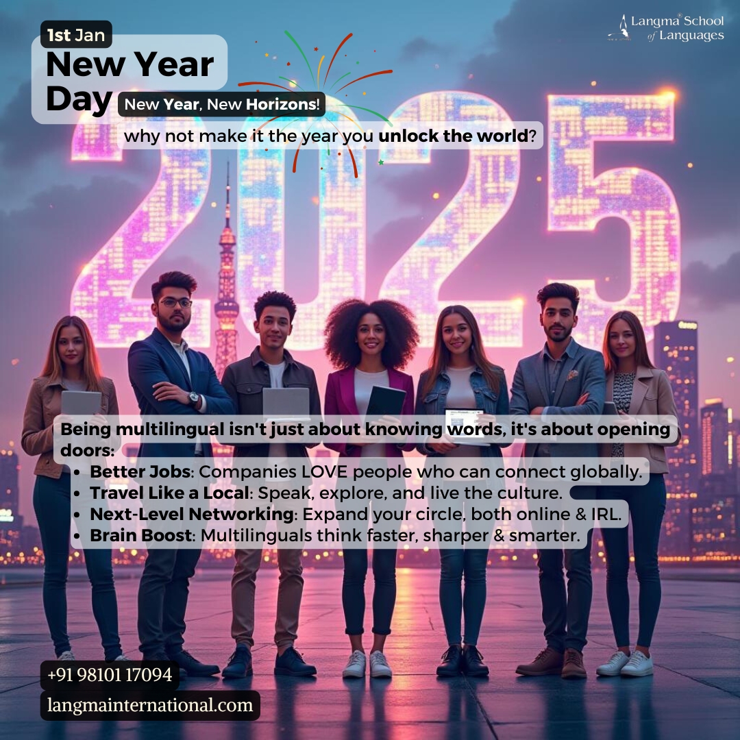 Official_Langma's tweet image. Start the year by leveling up your skills!
📢 Share your #LanguageGoals in the comments Let’s hype each other up!
🕒 Real-time Update: Watch for our language-learning thread dropping every Friday. Tips, tools, and hacks to get you started! 🚀
#Multilingual2025 #NewYearNewYou