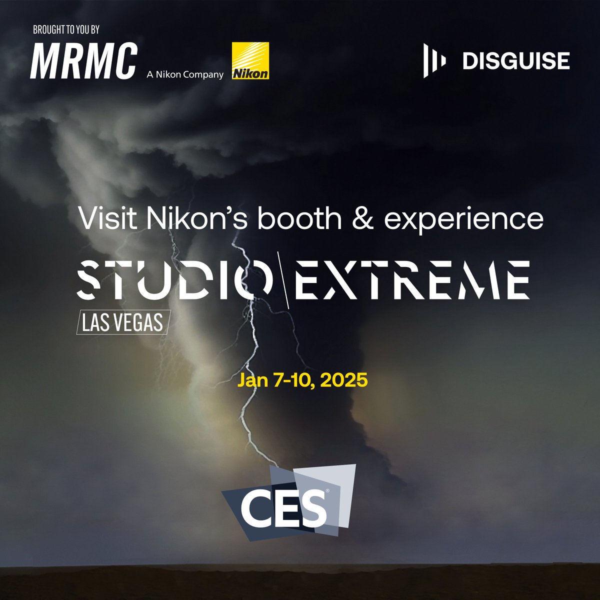 Step into Studio Extreme at #CES2025 and learn how our turnkey virtual production solution, Studio Pro, is changing the future of content creation.

Join us on <a href="/NikonUSA/">NikonUSA</a>&amp; @mrmcbroadcast's booth, or book a meeting here web.disguise.one/4ftEfT5

#VirtualProduction #PoweredByDisguise
