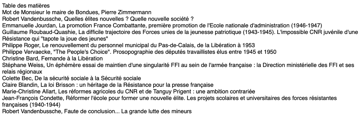 [📖 Parution ! #socioelites] Robert VANDENBUSSCHE (éd.), De nouvelles élites ? Une nouvelle société ? L'apport de la Résistance, actes de la journée d'études, Bondues (28 janvier 2023),  Collection IRHiS, n° 73, 2024, 271p.