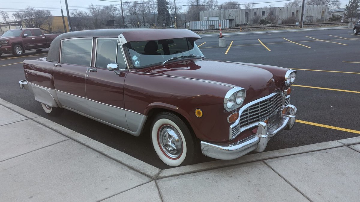 Amazing and super-rare Checker A12e. This was a revised, late-model civilian variant of the A11 primarily used for taxis. They were built for 22 years almost unchanged.