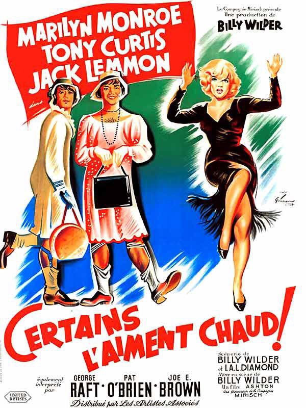 philippe_rouyer's tweet image. À 20h55 sur @ARTEfr, on revoit avec toujours autant de plaisir «Certains l’aiment chaud» (Billy Wilder, 1959) et son burlesque échevelé avec son trio irrésistible Jack Lemmon, Tony Curtis et Marilyn Monroe. Plus George Raft qui s’autopastiche dans ses précédents films de gangster