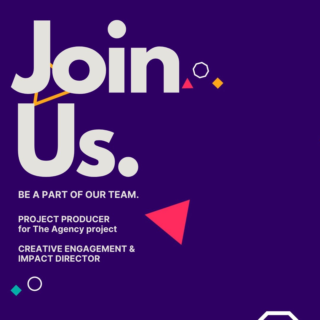 We're looking for a PROJECT PRODUCER and CREATIVE ENGAGEMENT &amp; IMPACT DIRECTOR to  to join our team! If you love the arts and want to be part of a hardworking, friendly group, we’d love to hear from you.

📩  For more info or to apply &gt; bit.ly/3pWM2oa