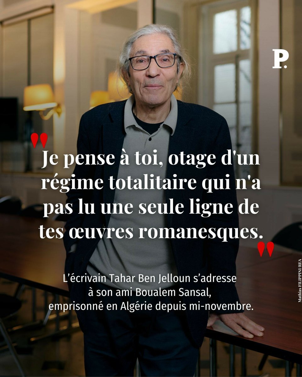 « Je pense à toi » : l'émouvante lettre de Tahar Ben Jelloun à Boualem Sansal

➡️ l.lepoint.fr/Hxj
