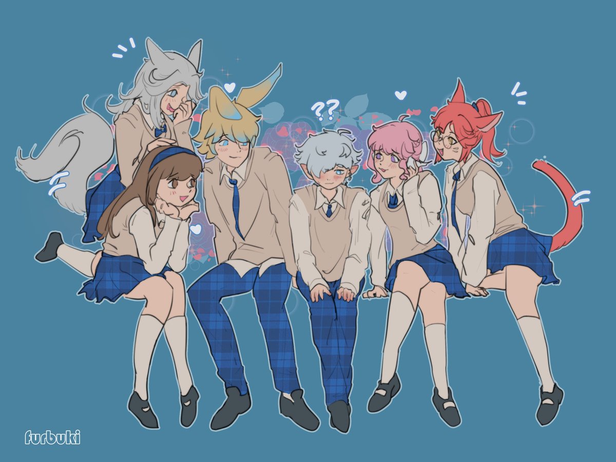 Full party for duty: Alphinaud's (not very) secret admirers

#wolphinaud #alphinaud #ffxiv