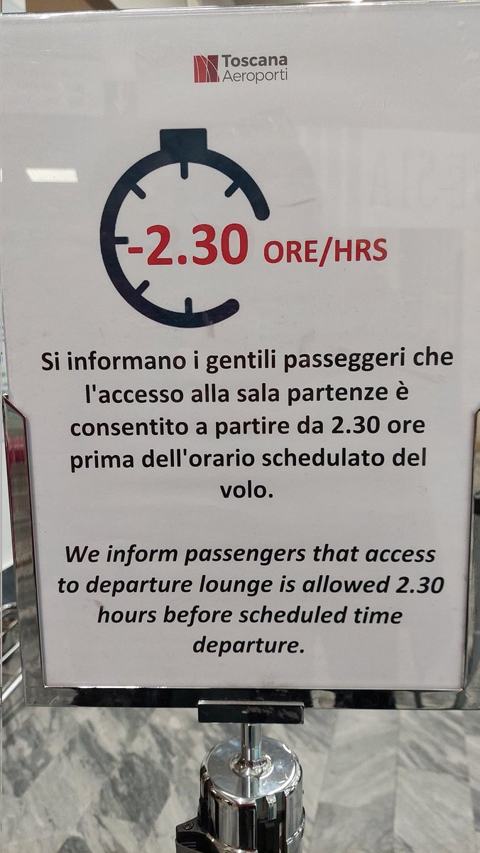 A "Pisa Airport" siamo avanti: gli orari non si fissano o programmano o... ma si schedulano !!! What else?