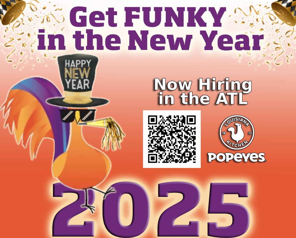 FunkyChickenATL's tweet image. The Funky Chicken 🐔 is a Popeyes Louisiana Kitchen franchisee with over 40 locations in the Atlanta Metropolitan area. workstream.us/j/74bf9108/pop…🍗#Popeyes #FastFoodJobs #OpentoWork #ShiftManager #NowHiring #JoinOurTeam #Hiring #GeorgiaJobs #AtlantaJobs #AtlantaGA