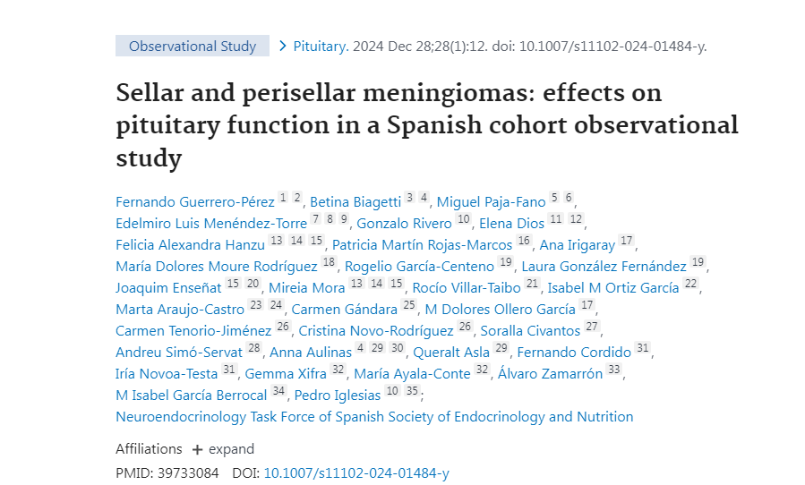 PubMed- onx.la/62118 Sellar and perisellar meningiomas: effects on pituitary function in a Spanish cohort observational study <a href="/HUCA_Asturias/">@HUCA</a> #publiHUCA <a href="/ASIV_Asturias/">Área Sanitaria IV Asturias</a> #EndocrinologyandNutrition <a href="/FINBAsturias/">FINBA</a>