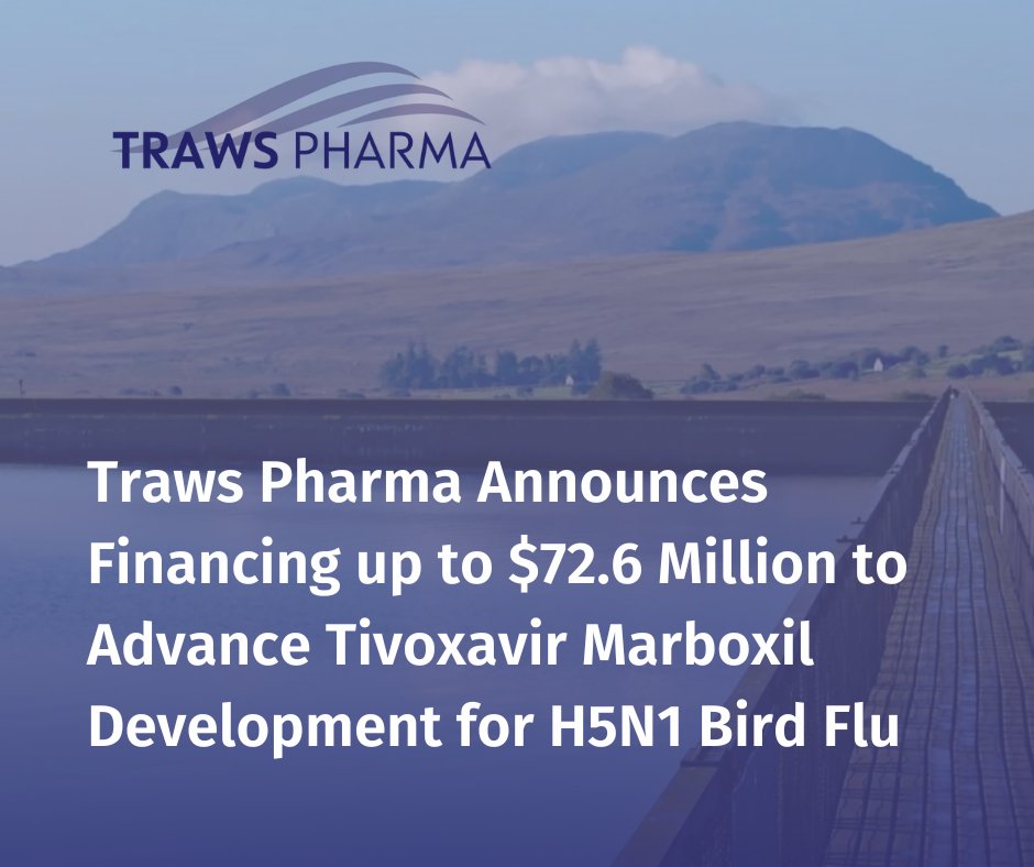 trawspharma's tweet photo. We are excited to announce that we've entered into definitive agreements to raise up to $72.6 million from leading healthcare institutional investors to advance Tivoxavir Marboxil development for H5N1 Bird Flu to approval.

Learn more at https://t.co/DBadIcATWG https://t.co/dGvGzDqvoZ