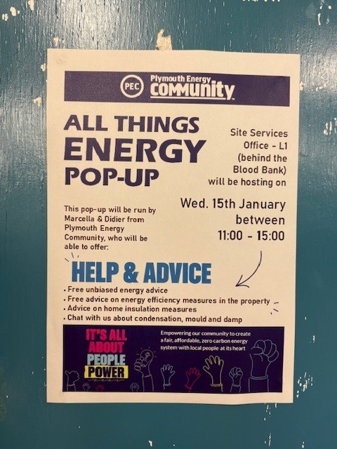 SustainableUHP (@sustainableuhp) on Twitter photo Want to find out how you can make your home more energy efficient? Come along to the Plymouth Energy Community pop up in the Site Services office behind the blood bank on 15th Jan! ๐กโก๏ธ๐ฟ
<a href="/UHPSiteServices/">UHP Site Services</a> <a href="/UHP_NHS/">University Hospitals Plymouth NHS Trust</a>
Plymouth Energy Community (PEC) | Home Want to find out how you can make your home more energy efficient? Come along to the Plymouth Energy Community pop up in the Site Services office behind the blood bank on 15th Jan! ๐กโก๏ธ๐ฟ
<a href="/UHPSiteServices/">UHP Site Services</a> <a href="/UHP_NHS/">University Hospitals Plymouth NHS Trust</a>
Plymouth Energy Community (PEC) | Home