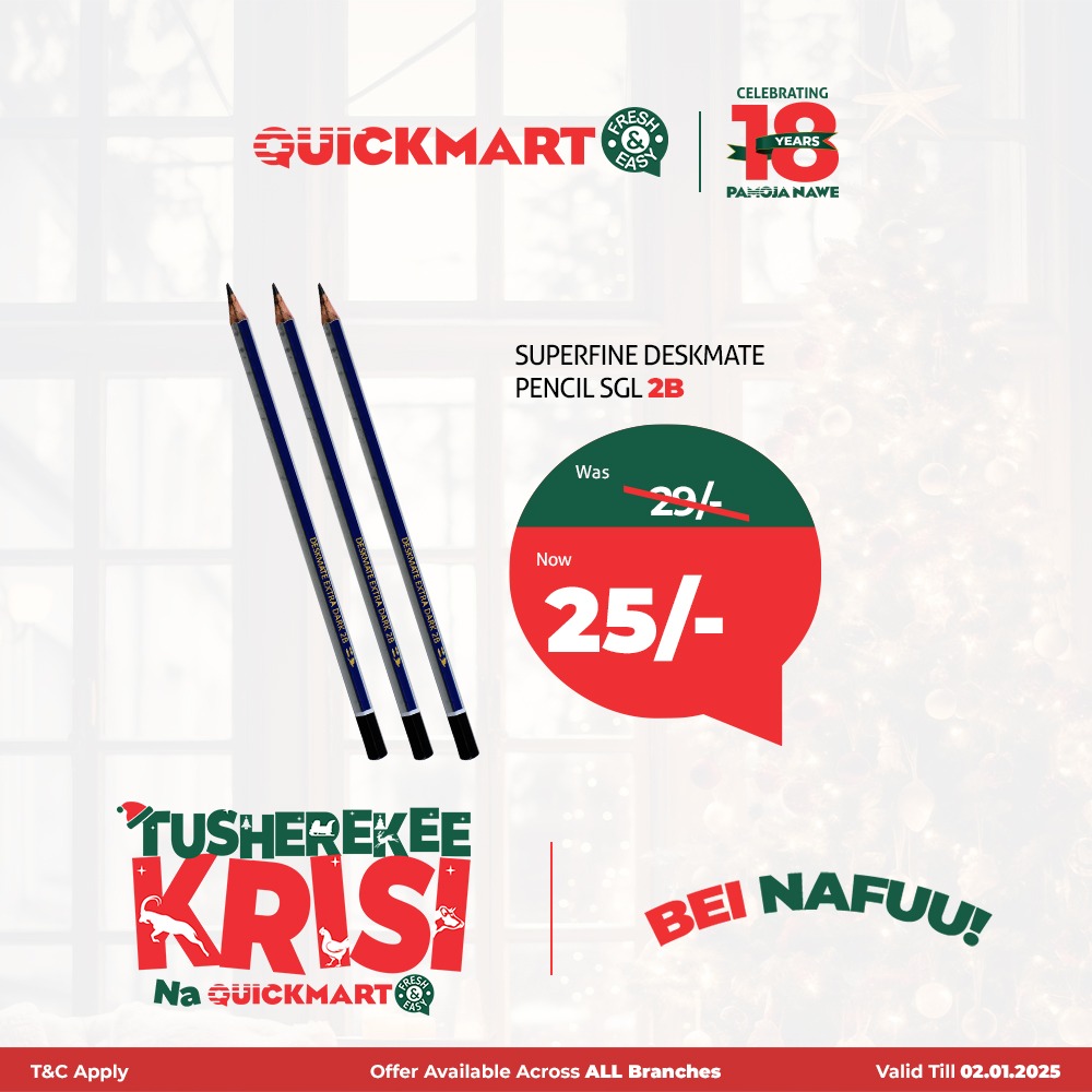 Entr_dawood's tweet photo. Chukua hii pencil andika #BackToSchoolWithQuickmart 
Unapata discount kutoka @QuickmartKenya, fanya shopping na sisi usave BIG &amp; keep balance. https://t.co/wt1P3HH82W