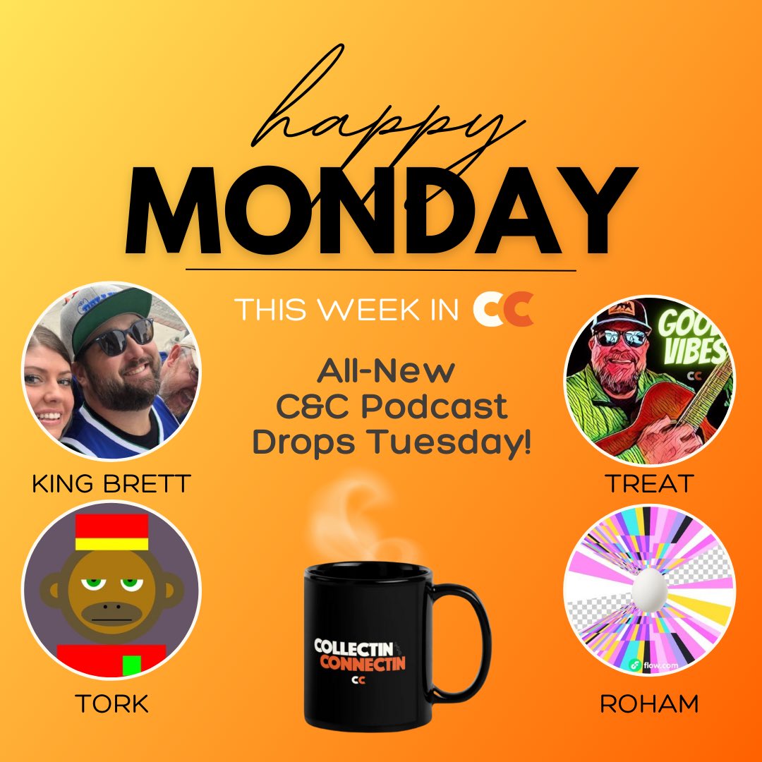 Happy Monday Fam!☀️

☕️ Don’t Miss the Debut of @Roham on the C&amp;C Podcast tomorrow talkin’ <a href="/NBATopShot/">NBA Top Shot</a> &amp; more w/ Treat, KingBrett &amp; Tork!🏀

🚨New Episode drops every Tuesday on YouTube/Spotify!📲

🎯SUB &amp; SHOP - Links in Bio🔗

#nbatopshotthis <a href="/NBA/">NBA</a>