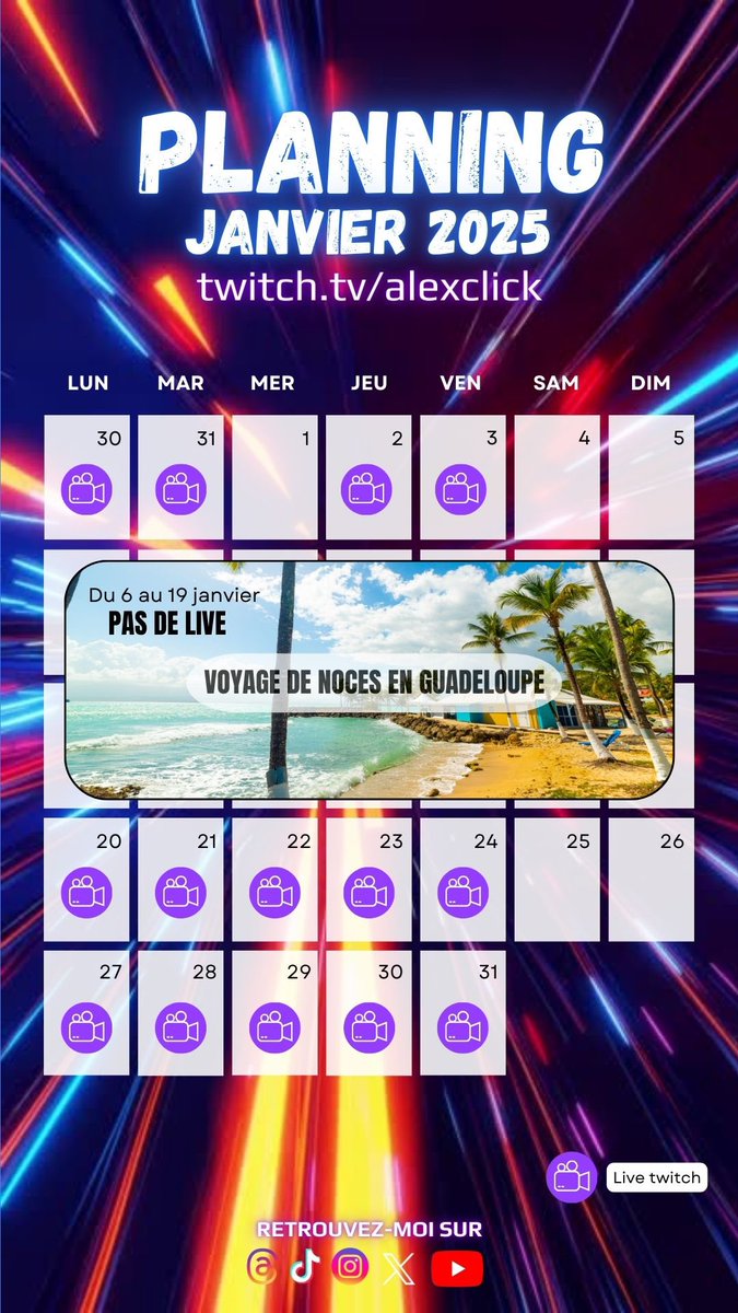 Je vous partage mon planning du mois de janvier 📺👾