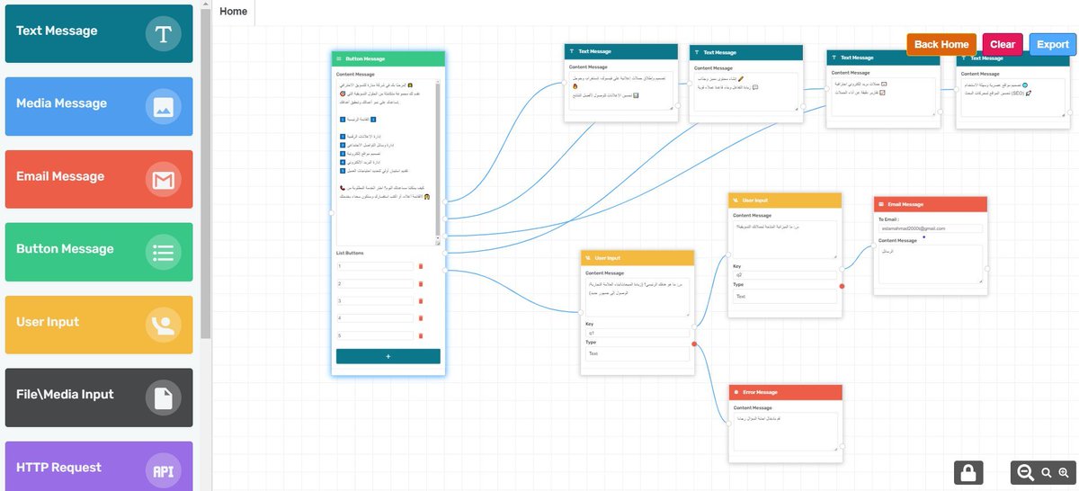 eslamdv's tweet image. ✨ بعد 6 شهور من الجهد... انطلقنا! 🚀

📢 أول نظام عربي لإنشاء بوتات واتساب احترافية!

💬 لماذا نحن الأفضل؟ 
✅ تصميم بوتات بسهولة واحترافية! 🤖 
✅ إدارة حملات تسويقية لعدد كبير بضغطة واحدة! 📢 
✅ تحكم كامل: نسخ، تعديل، وحذف! 🛠️ 
✅ واجهة بسيطة تدعم كل الأدوات التي تحتاجها! 🌟…