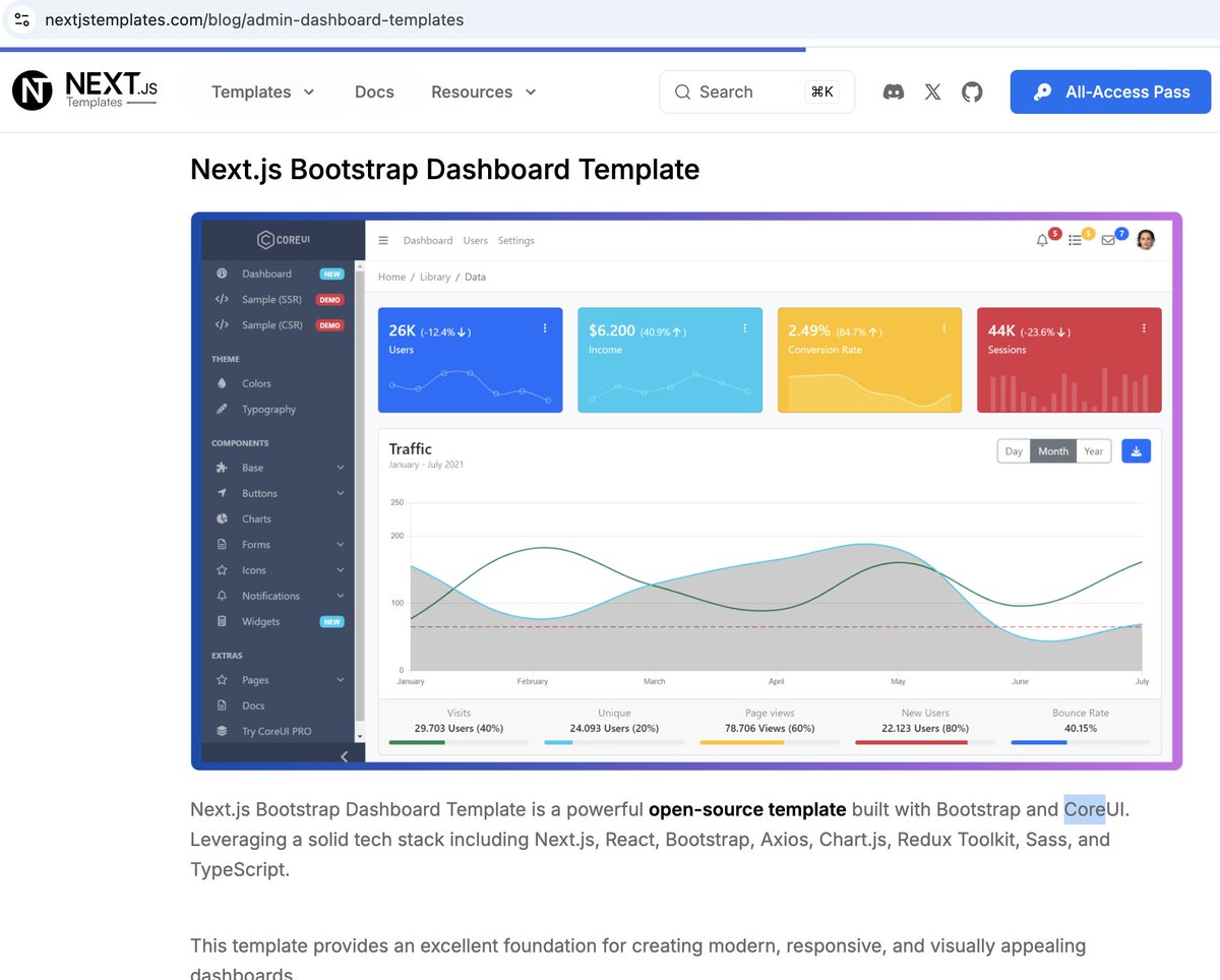 core_ui's tweet image. Daresay I see... #CoreUI

among 21+ Best Next.js Admin Dashboard Templates - 2025