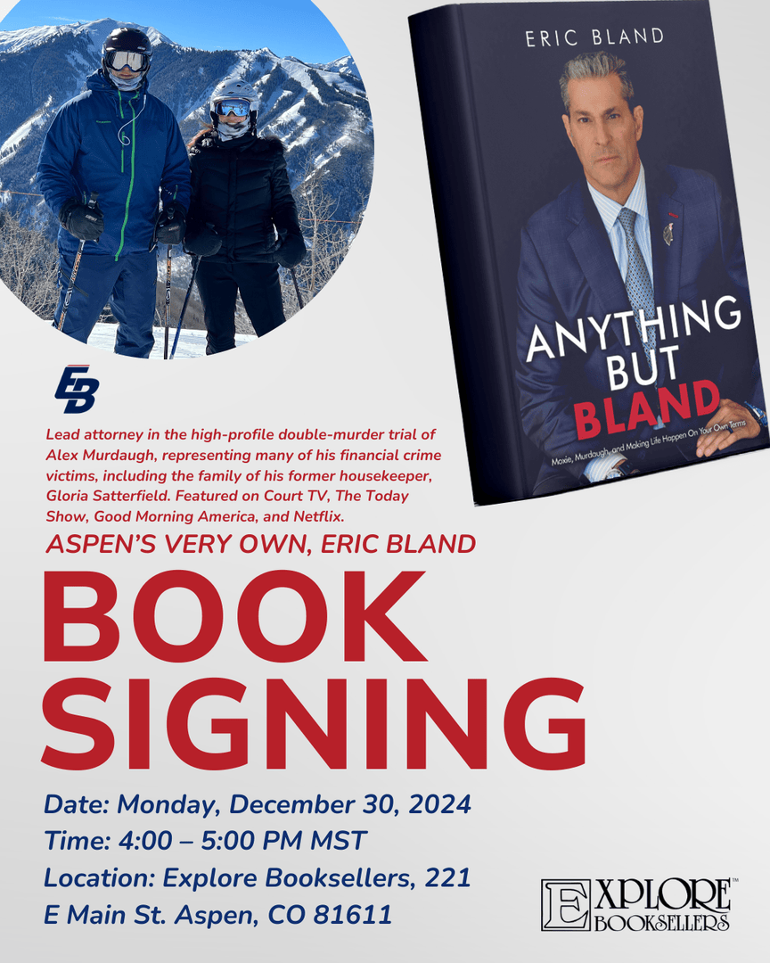 TheEricBland's tweet photo. TODAY: Come out to my book signing in Aspen, CO at @explorebksaspen today from 4-5 PM.
I'll be there to meet more supporters, sign book copies, and take some pictures. I really hope to see you there. EB
#booksigning #anythingbutbland #ericbland #goodskill #aspenco https://t.co/n92mz3Zspd