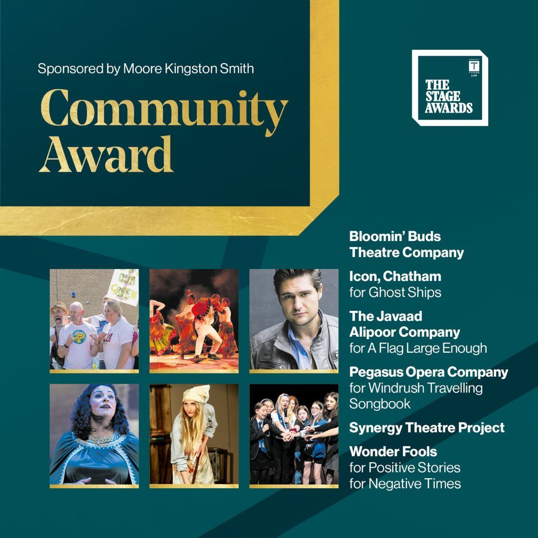 The Stage (@thestage) on Twitter photo Read all about the shortlist for the Community Award, sponsored by Moore Kingston Smith 👉 thestage.co.uk/features/the-s…
⭐ <a href="/Bloomin_Buds/">Bloomin' Buds</a>
⭐ Icon, Chatham
⭐<a href="/javaadalipoor/">The Javaad Alipoor Company</a>
⭐ <a href="/PegasusOpera/">Pegasus Opera Company</a>
⭐ <a href="/Synergy_Theatre/">Synergy Theatre</a>
⭐ @Wonder_Fools
#TheStageAwards Read all about the shortlist for the Community Award, sponsored by Moore Kingston Smith 👉 thestage.co.uk/features/the-s…
⭐ <a href="/Bloomin_Buds/">Bloomin' Buds</a>
⭐ Icon, Chatham
⭐<a href="/javaadalipoor/">The Javaad Alipoor Company</a>
⭐ <a href="/PegasusOpera/">Pegasus Opera Company</a>
⭐ <a href="/Synergy_Theatre/">Synergy Theatre</a>
⭐ @Wonder_Fools
#TheStageAwards
