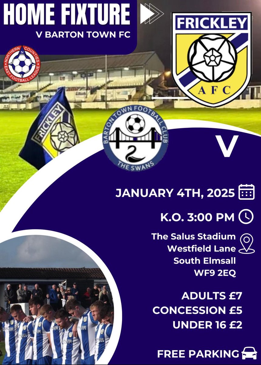 🗓️ Up Next 🗓️

We welcome @BartonTownOB to the Wezzie for our first game of 2025

There will be a bucket collection for <a href="/onepunchhull/">One Punch Hull and East Yorkshire</a> on the day in memory of Barton keeper James Hitchcock

The chairman will also be donating £1 for everyone who attends so let’s get a big crowd!!