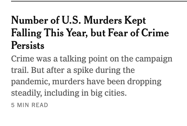 So weird how the Paper of Record buried stories like the strong U.S. economy and the plummeting crime rate until AFTER the election 🤔