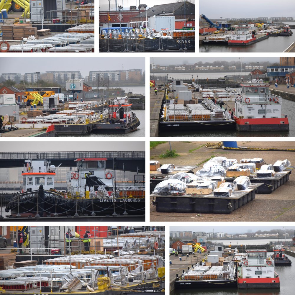 AJBC_1's tweet image. Preparations underway in #London to welcome in 2025 with @ChrisLivett&apos;s team THAMES VIXEN &amp;amp; SCHELDEMOND I supported by @Thamescraft  SOPHIA D moving the @TitaniumFwks up to their #Thames mooring for tomorrow night 🎇🎆

#dlr_blog
#LondonFireworks #NY2025