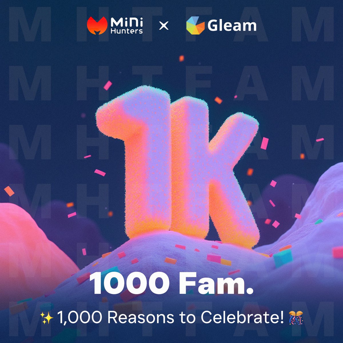 🎉 1,000 members in less than a week! 🎉

Thank you, Mini Hunters fam, for your incredible support! 🚀

💥 BIG things are coming—this is just the beginning!

💪 Not a member yet?
💰 Join the adventure: gleam.io/u0YNj/mini-hun…

#P2E #BSCGems #Airdrop #Gleam #Giveaway