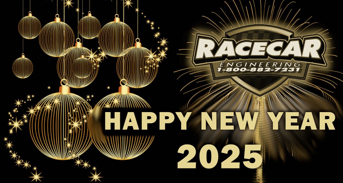 New  Year's Hours - Racecar Engineering will be closing at 2:00pm on New Year's Eve - Tuesday Dec-31st and we will be closed on New Year's Day -  Wednesday Jan-1st.  We wish everyone a very happy and safe New  Year's Holiday.  We'll be open again for business on Thursday Jan-2nd.