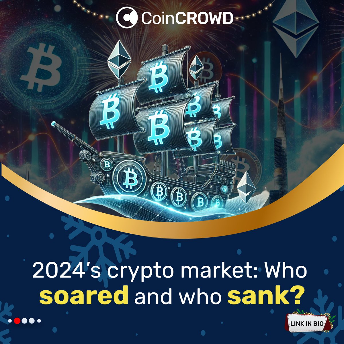 coincrowdinc's tweet photo. 2024's crypto roller coaster: Some coins hit record highs, others crashed hard. 

Can you guess the year’s biggest winner? 🪙📈 

Dive into the surprises, chart-toppers, and flops here: https://t.co/Zs2gsRsziy

#coincrowd #crypto #bitcoin https://t.co/dzh84t3ESY