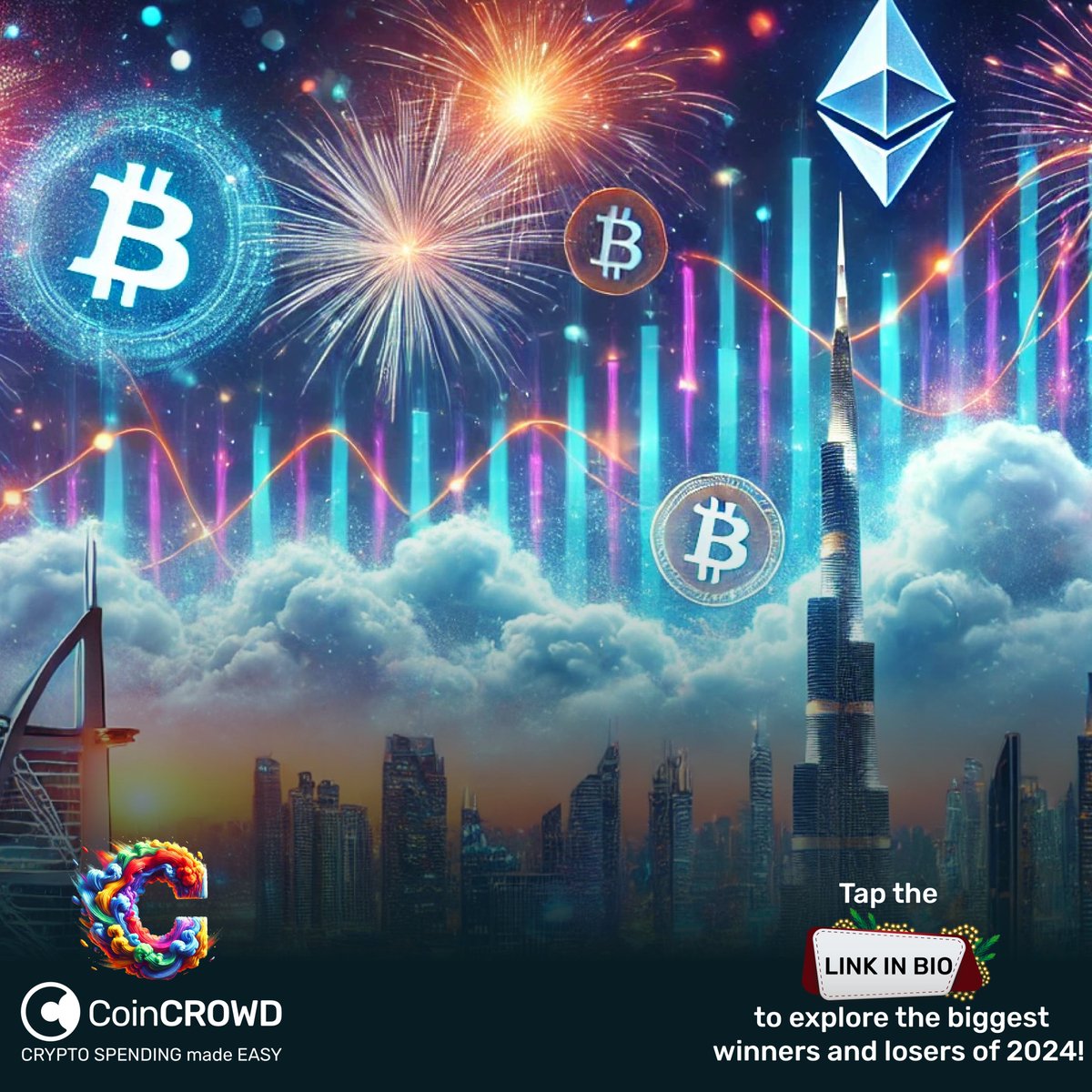 coincrowdinc's tweet photo. 2024's crypto roller coaster: Some coins hit record highs, others crashed hard. 

Can you guess the year’s biggest winner? 🪙📈 

Dive into the surprises, chart-toppers, and flops here: https://t.co/Zs2gsRsziy

#coincrowd #crypto #bitcoin https://t.co/dzh84t3ESY