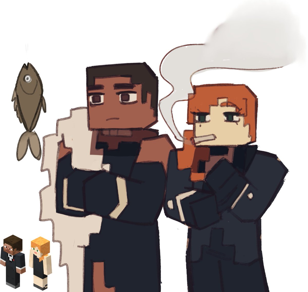 Teach2alt's tweet photo. I didn't know what to make them staring at. So i drew a floating fish and hoped it works https://t.co/izoEHQP1IE