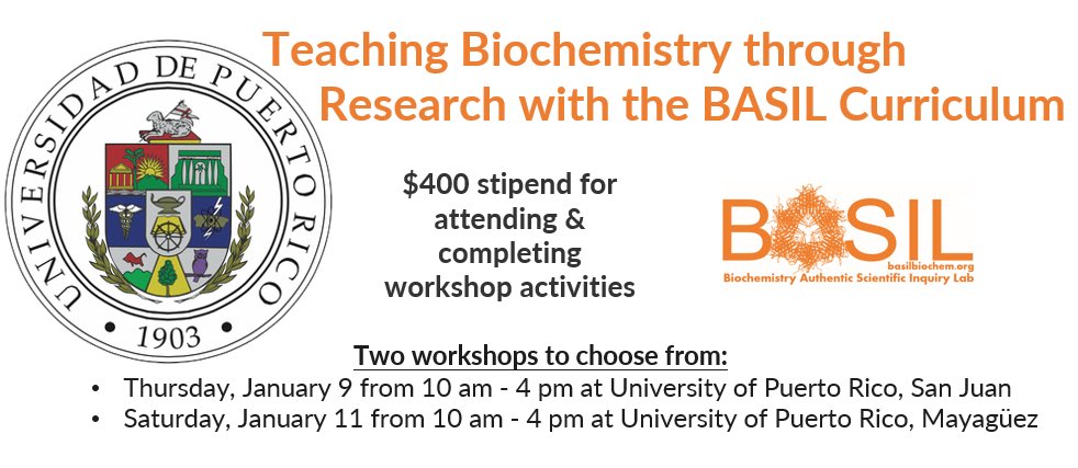 There is still time to register for the workshops in Puerto Rico! Register at lnkd.in/d6a_rFpy <a href="/ASBMB/">ASBMB</a> <a href="/CURENet1/">CUREnet</a> <a href="/SACNAS/">SACNAS</a>