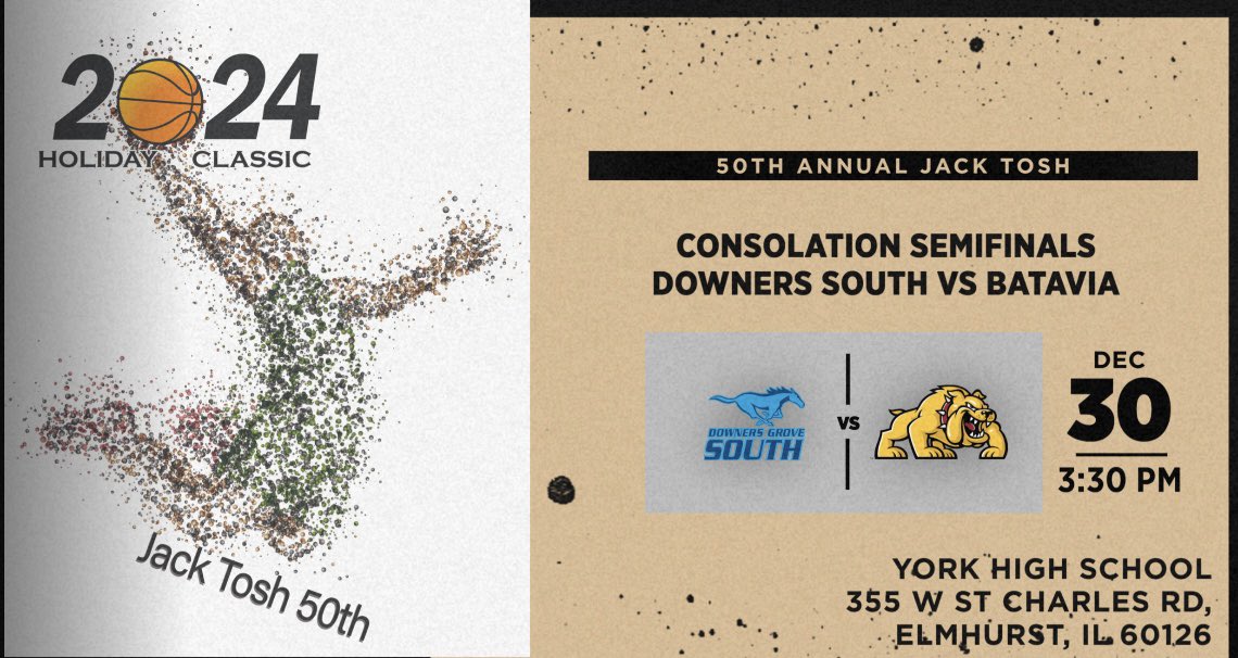 Jack Tosh (@jacktoshhc) on Twitter photo 50th Jack Tosh Consolation Semifinals
📅 Monday December 30
🕰️ 3:30 PM
📍 York High School
🏀 <a href="/DGSHoops/">Zach Miller</a> v <a href="/BataviaBBBall/">Batavia Basketball</a>
🎟️ $5.00 All Day Admission 50th Jack Tosh Consolation Semifinals
📅 Monday December 30
🕰️ 3:30 PM
📍 York High School
🏀 <a href="/DGSHoops/">Zach Miller</a> v <a href="/BataviaBBBall/">Batavia Basketball</a>
🎟️ $5.00 All Day Admission