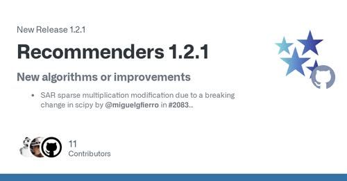 LFAIDataFdn's tweet image. Recommenders 1.2.1 is here! 🚀 Explore the latest updates and enhancements in the release notes. Dive in and see what&apos;s new: hubs.la/Q030N62V0

#opensource #oss #linuxfoundation #lfaidata