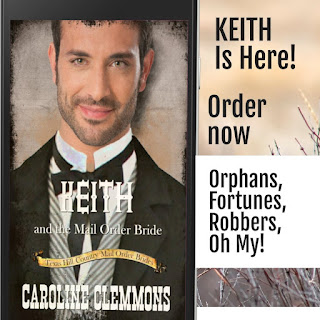 Keith and the Mail Order Bride is now available.  Keith wants a mail order bride so he can settle down.  Elliana flees a vengeful cousin bent on harming her.  Can they make a life together? amazon.com/gp/product/B0C…