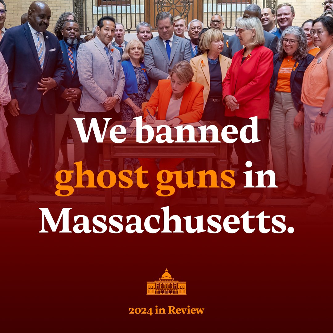 MassGovernor's tweet photo. Earlier this year, I signed major legislation that bans ghost guns, invests in violence prevention, and keeps firearms out of the hands of people who could put themselves or others in danger.

This month, @GIFFORDS_org named Massachusetts the safest state in the nation with an A grade for our leading gun safety laws.