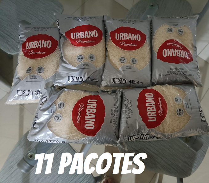11 PACOTES Urbano, Arroz Branco Premium, Tipo 1-1kg