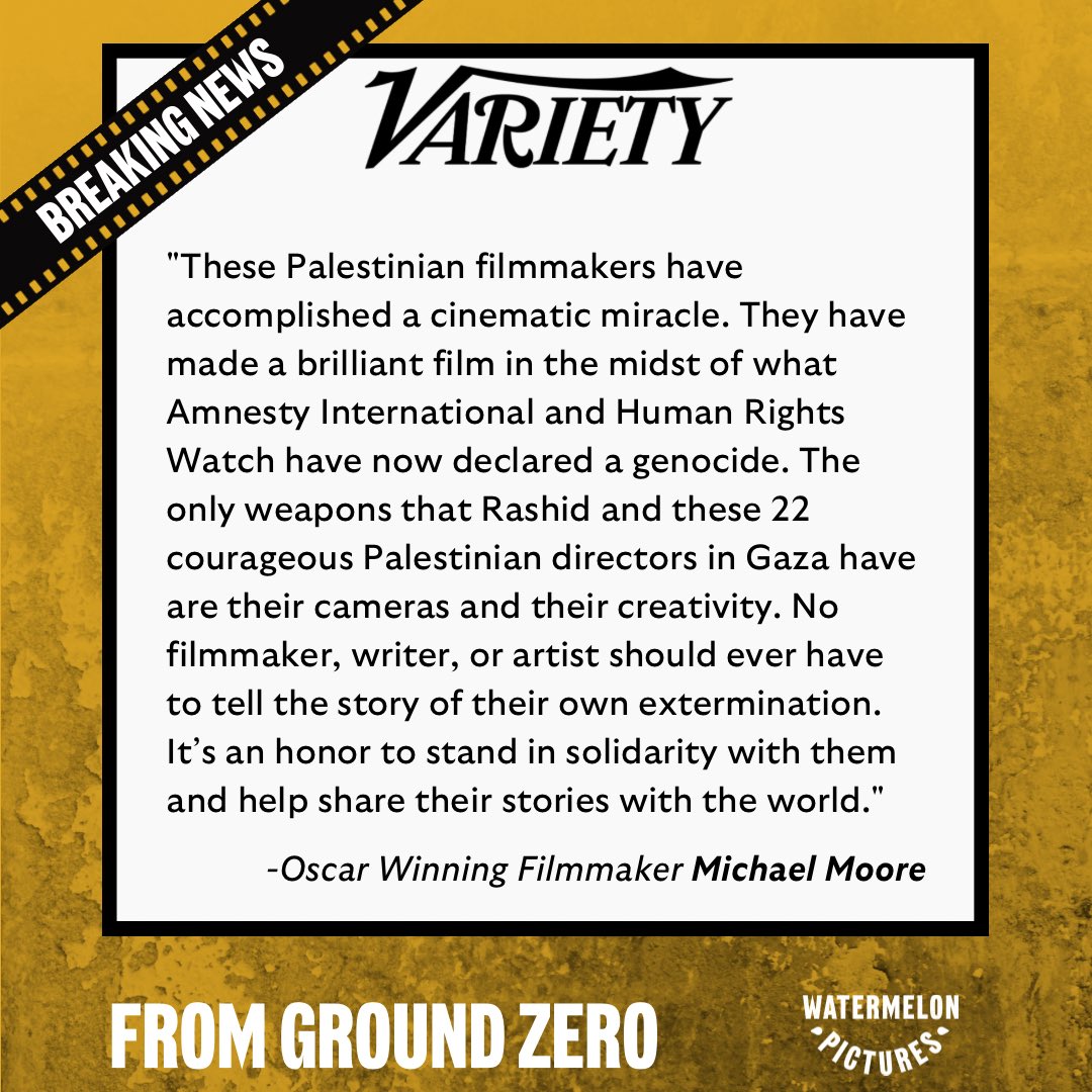 watermelon_pics's tweet image. Breaking: @MMFlint joins From Ground Zero as Executive Producer! 🎬

This film, made amidst unimaginable circumstances, is a powerful act of storytelling and resistance. With Michael’s support, these voices will resonate louder than ever.

#MichaelMoore #FromGroundZero @Variety