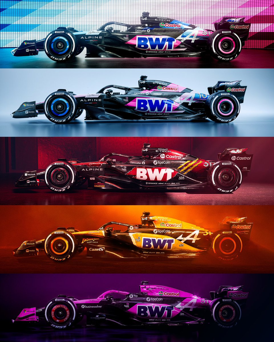 AlpineF1Team's tweet photo. Our 2024 liveries 🤩

Which one is your favourite? https://t.co/B64kNza9qD