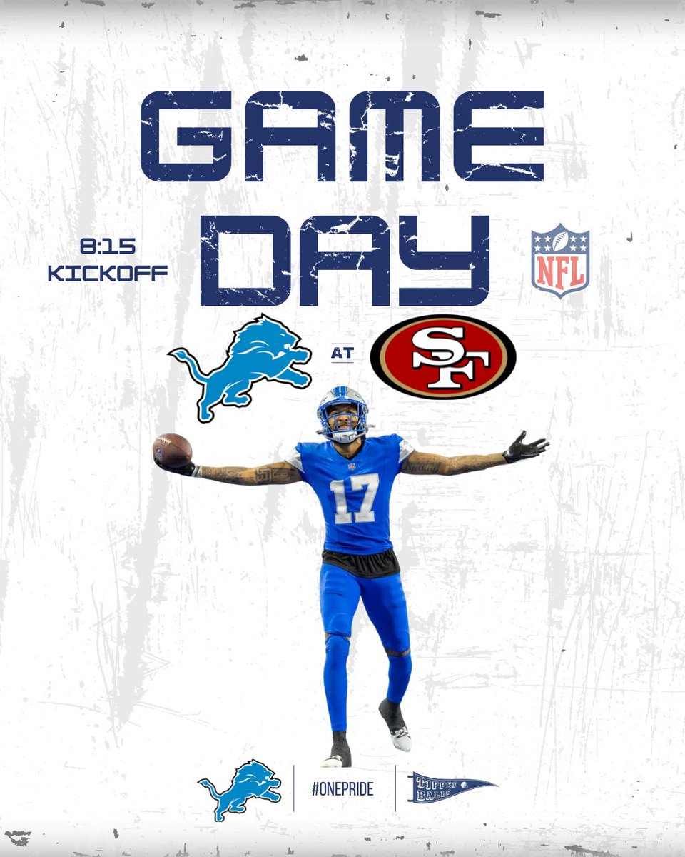 TippedBalls's tweet photo. LIONS GAME DAY π¦
#Lions #onepride #nfc #detroit #detroitlions #goff #gibbs #stbrown #motorcity #timpatrick #nfl #sanfrancisco #sanfrancisco49ers #afc #nfc #mcdc #week17 #mnf #nflweek17 #sandfran #49ers #FTTB https://t.co/RIFuU8uDu5