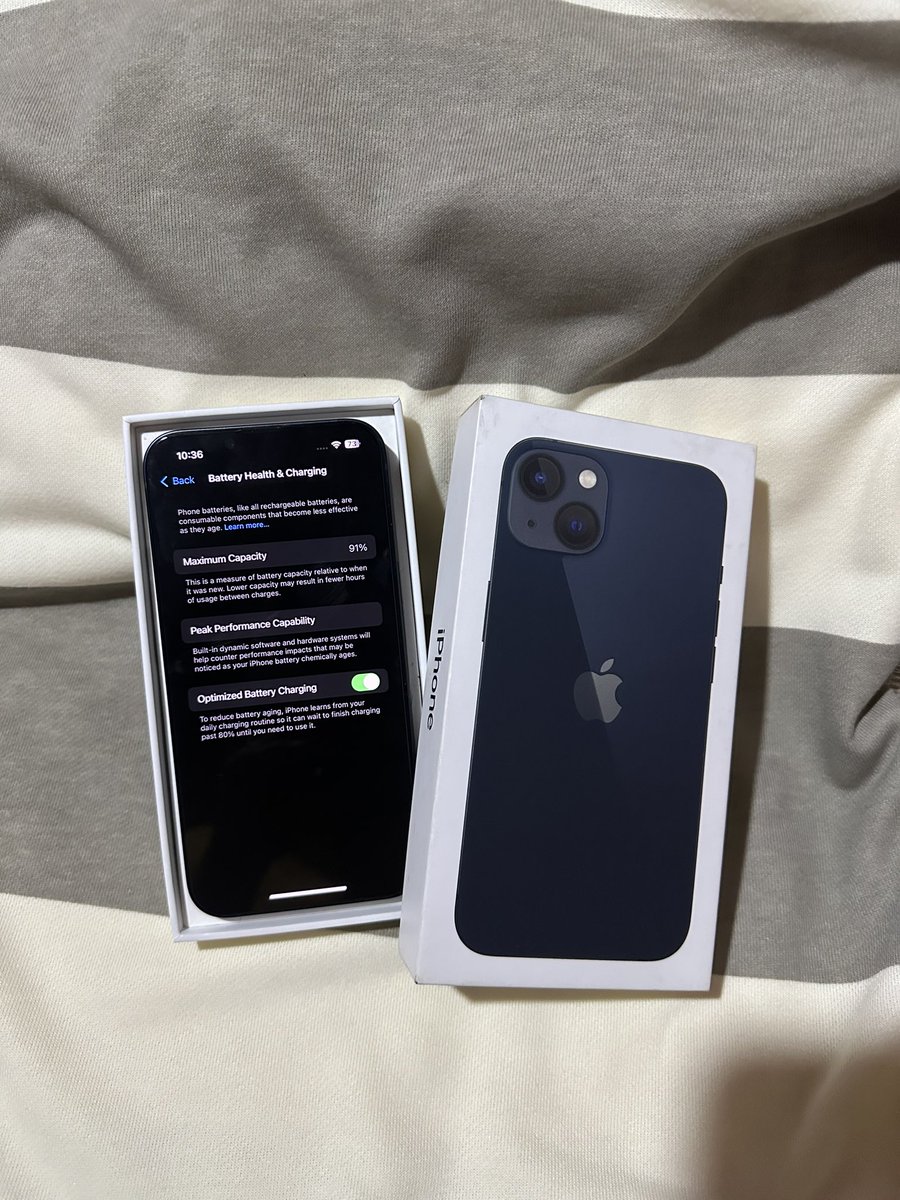 foxcartz's tweet photo. wts lfb ph 

iphone 13 
— ₱24k + sf 
— nego
— 128gb, midnight black
— no issues ! 91% bh 
— comes with the og box, sticker, cable and sim injector 
– first owner ( almost one year )
— w/ a screen protector &amp; one case
— can do meet up ! (SM Baguio / Delivery around Baguio) https://t.co/YfNujpPCAe