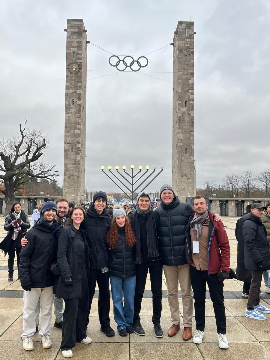 SiegalTobias's tweet image. Lighting a Chanukah candle with Jews from around the world in a stadium built by Nazis hits different.

@WUJS_official 
@AUJS