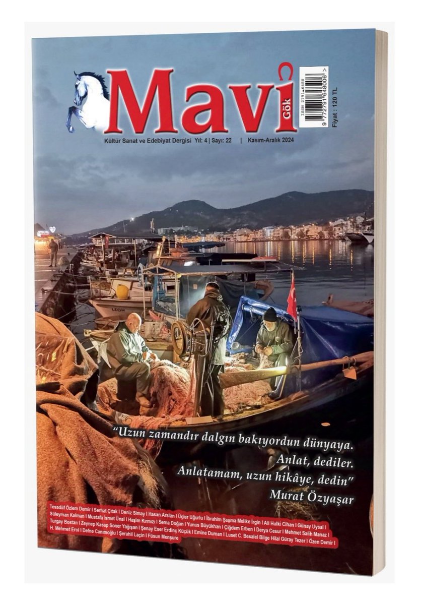 2024 yılının son sayısı raflarda yerini aldı. Yaşamın hikayesini kelimelerimizle resmetmeye çalıştık sizler için.
Yeni yıl ülkemize ve tüm dünyaya huzur ve barış getirsin, her şey gönlünüzce olsun.
Sevgi ve dostlukla...
egitenkitap.com/mavi-gok-sayi-…