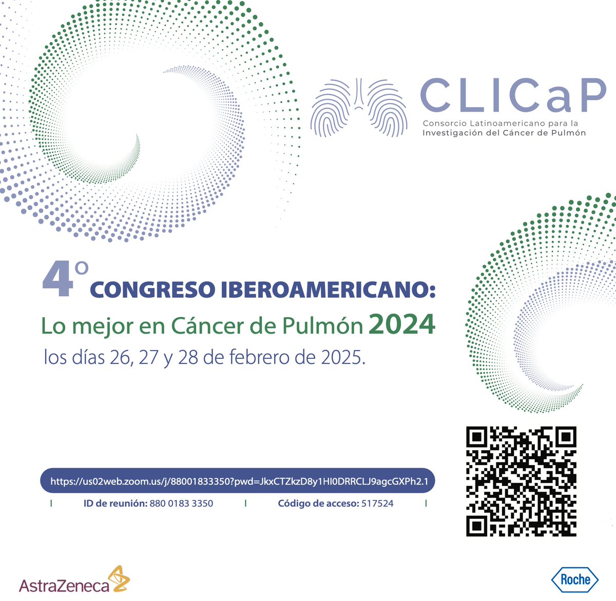 Reserva las fechas para el 4.º Congreso Iberoamericano: Lo Mejor en Cáncer de Pulmón 2024, los días 26, 27 y 28 de febrero del 2025 🗓️, formato Virtual, completamente gratuito. ¡No te lo puedes perder! #CLICaP #Congress #Cáncerdepulmón #Oncología #Iberoamérica🫁