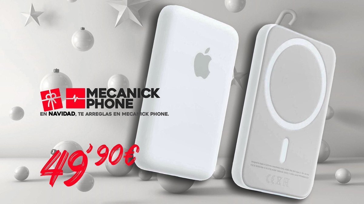 🎁 OH OH OH! ... Xmas again, gifts for all! 
En NAVIDAD, te arreglas en Mecanick Phone.

🛒 BATERÍA EXTERNA MAGNÉTICA MAGSAFE mecanickphone.com/#!/BATER%C3%8D…