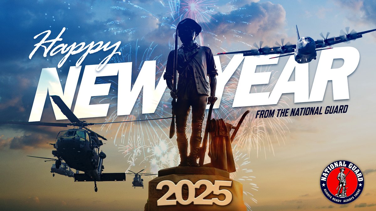 USNationalGuard's tweet photo. Happy New Year! What are your resolutions for 2025? https://t.co/6Bjhpo8MSX
