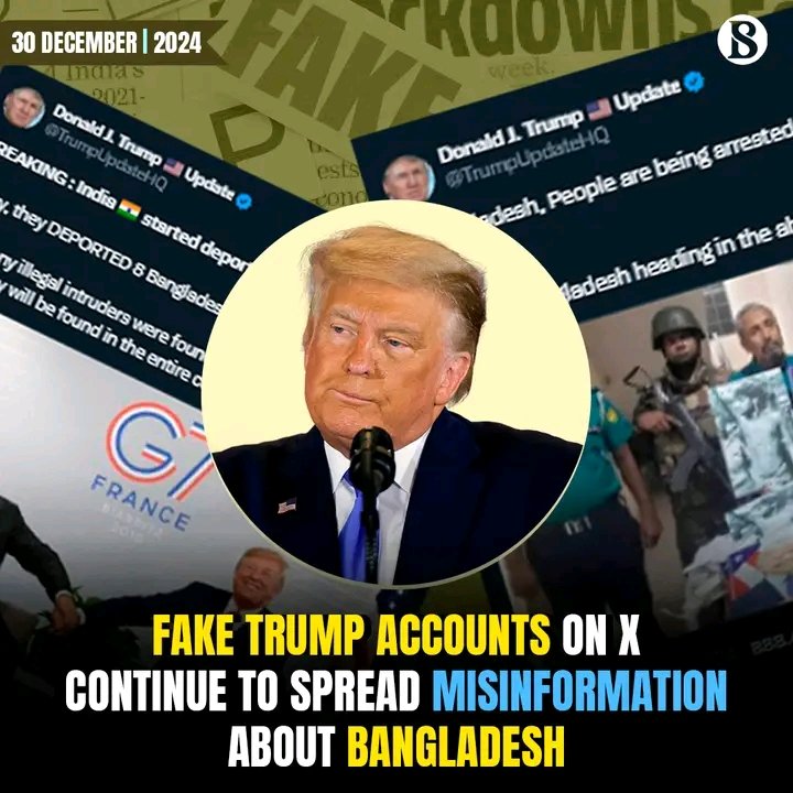 BDReborn2024's tweet photo. These accounts have posted multiple takes on Bangladesh and Chief Adviser Yunus, while pretending to be a secondary account of Donald Trump himself.

#misinformation #faketwitteraccounts #DonaldTrump https://t.co/SHvSblfyUg