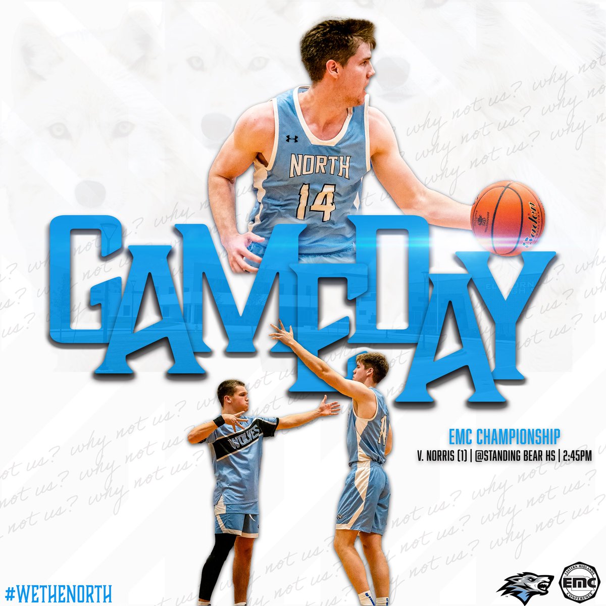 🏀 EMC Championship 🏀 
Wolves vs Norris
📍 Lincoln Standing Bear
⏰ 2:45pm